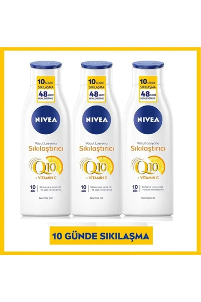 NIVEA SIKILAŞTIRICI VÜCUT LOSYONU ( Q10 +VİTAMİN C ) NORMAL CİLT 250ml x 3 ADET