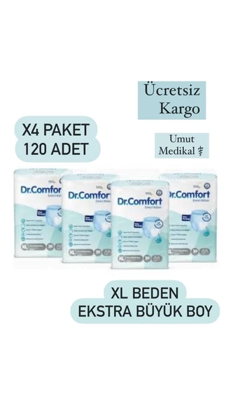 Dr.Comfort Emici Külot Ekstra Büyük Boy XL 30'lu 4 Adet Hasta Bezi