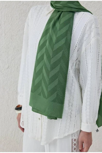 ÇAY AĞACI BALIKSIRTI DESEN JAKAR ŞAL - 3