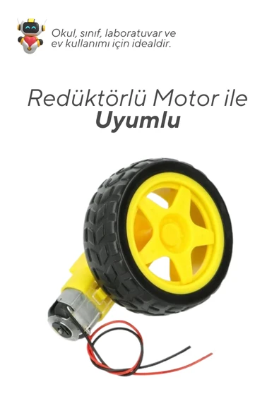 10'lu Paket Sarı Robot Araba Tekerleği - Okul ve Sınıflar için MEB Uyumlu - 3