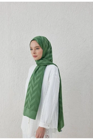 ÇAY AĞACI BALIKSIRTI DESEN JAKAR ŞAL - 2