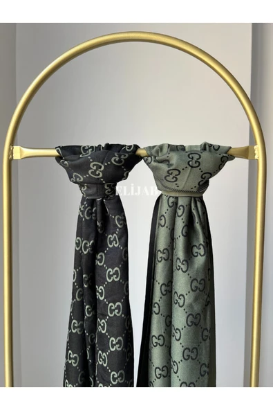 G DESEN İPEKSİ KAŞMİR ÇİFT TARAFLI ŞAL 3'lü SET (HAKİ - BEJ - GRİ) - 3
