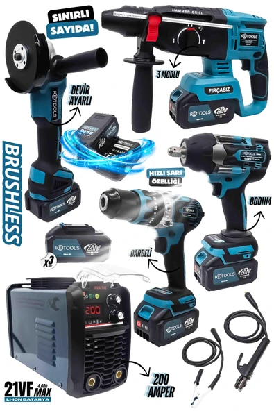 RETOOLS 5Lİ SET (800NMLİ 4LÜ SET+ 200 AMPER KAYNAK MAKİNESİ) - 1