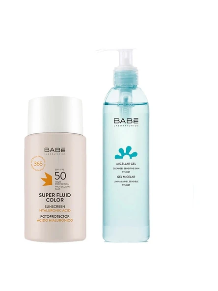 Babe Super Fluid Color Güneş Koruyucu SPF50 50 ml + Micellar Gel 90 ml Hediyeli