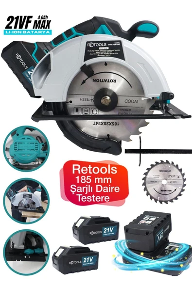 185 MM ŞARJLI DAİRE TESTERE 4 A.H MAVİ