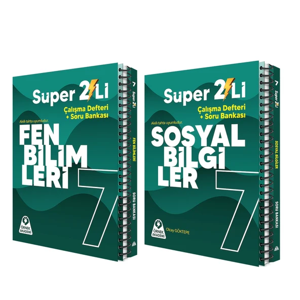 Örnek Akademi 7.Sınıf Süper İkili Fen Bilimleri ve Sosyal Bilgiler Seti 2 Kitap