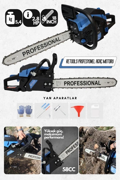 58cc Benzinli Ağaç Motoru – 2,8 Hp Gücüyle Yüksek Performans!