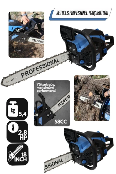 58cc Benzinli Ağaç Motoru – 2,8 Hp Gücüyle Yüksek Performans! - 2