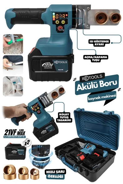 RETOOLS ŞARJLI BORU KAYNAK MAKİNESİ 15 PİLLİ
