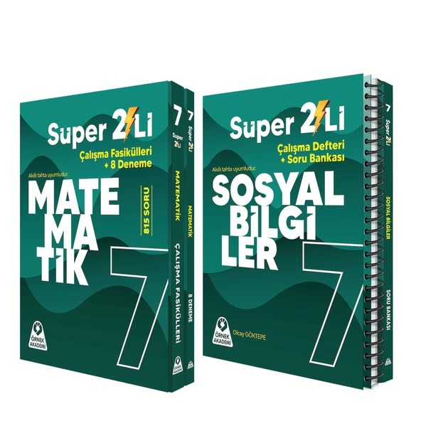 Örnek Akademi 7.Sınıf Süper İkili Matematik ve Sosyal Bilgiler Seti 2 Kitap