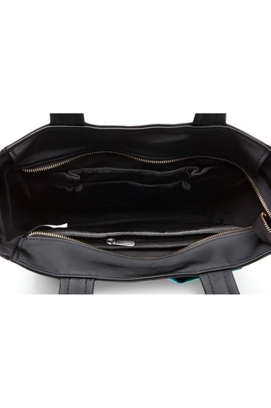 Case Look Kadın Siyah Omuz Çantası Lona 01 - Resim 7