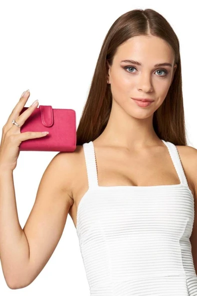 Case Look Kadın Pembe Renkli Çıtçıtlı Cüzdan Paris 01 - 6
