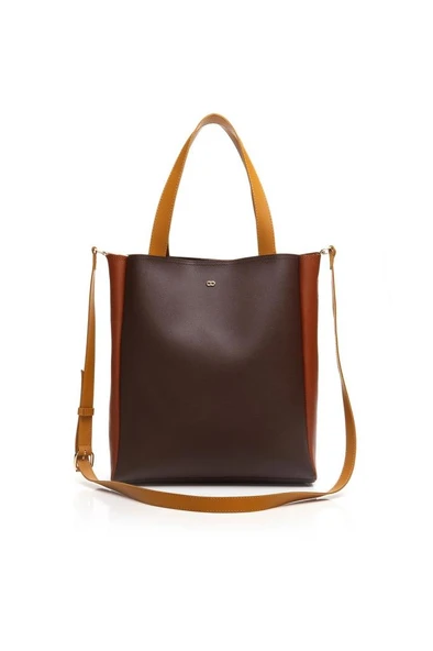 Case Look Kadın Kahve-Taba-Hardal Omuz Çantası Adel 03 - 6