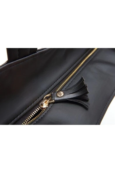 Case Look Kadın Siyah Omuz Çantası Lona 01 - Resim 8