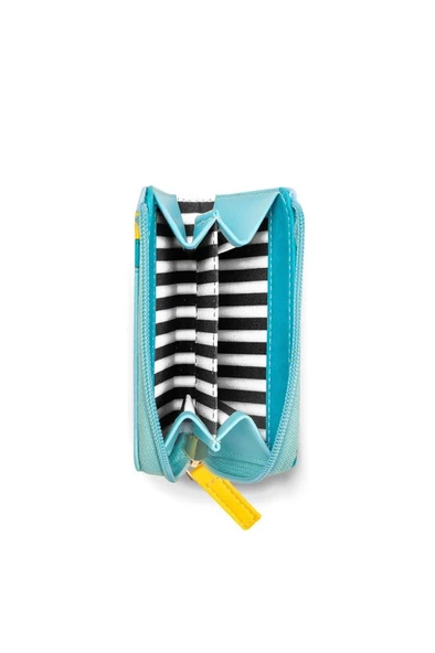 Case Look Kadın Turkuaz Renkli Fermuarlı Küçük Cüzdan Angel 02 - Resim 11
