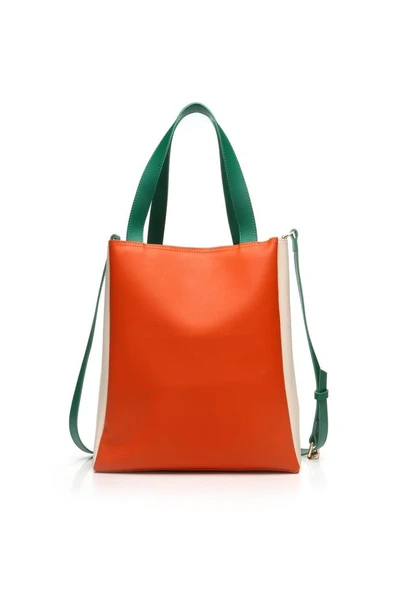 Case Look Kadın Turuncu-Bej-Yeşil Omuz Çantası Adel 02 - Resim 8