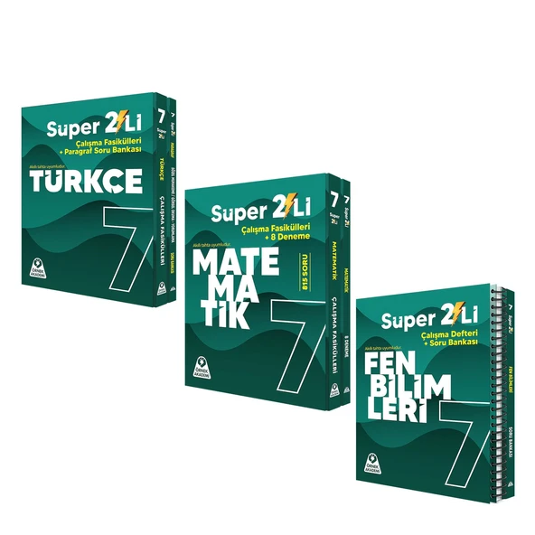 Örnek Akademi 7.Sınıf Süper İkili Türkçe Fen ve Matematik Seti 3 Kitap ürün görseli 1
