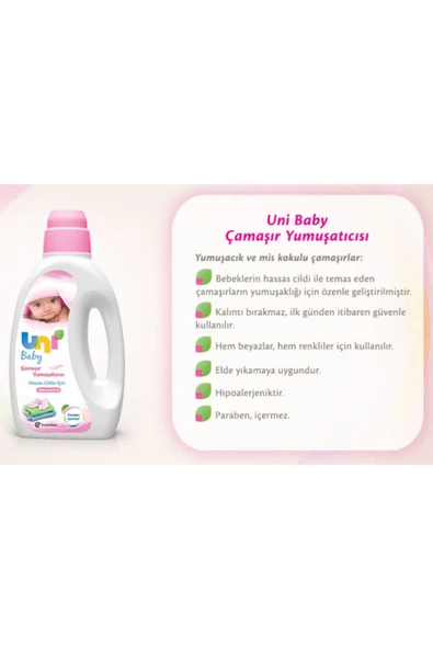 Uni Baby Çamaşır Yumuşatıcı 1500 ml x 2 Adet - 3