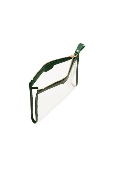Case Look Kadın Yeşil Detaylı Şeffaf Clutch Tina 10 - 3