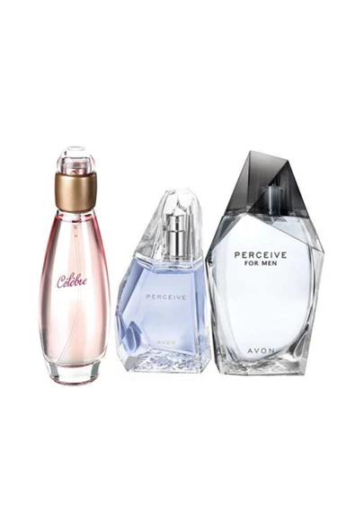 AVON Celebre Edt 50 Ml Kadın + Perceive Edp 50 Ml Kadın + Perceive Edt 100 Ml Erkek 3lü Set ürün görseli 1