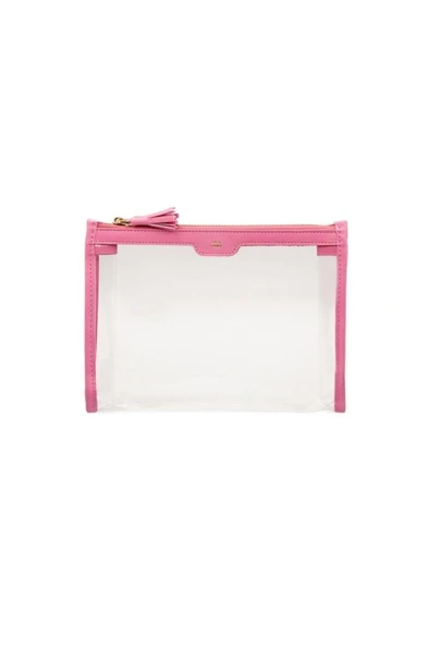 Case Look Kadın Pembe  Detaylı Fermuarlı Şeffaf Clutch Tina 02