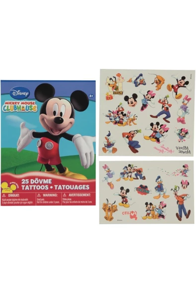 PARTİ STATİON Lisanslı Mickey Mouse Dövme 25 Adet