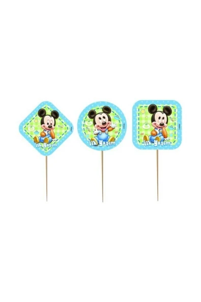 BALONEVİ Mickey İlk Yaşım Lisanslı Kürdan 6'lı - 1
