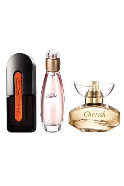 AVON Fullspeed Edt 75 Ml + Celebre Edt 50 Ml + Cherish Edp 50 Ml 3lü Set ürün görseli 1