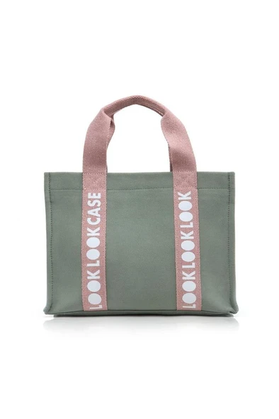 Case Look Kadın Kanvas Yeşil-Mavi Omuz Çantası Edna 03 - Resim 5