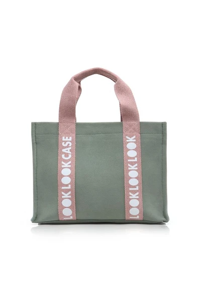 Case Look Kadın Kanvas Yeşil-Mavi Omuz Çantası Edna 03 - Resim 11