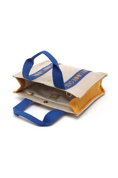 Case Look Kadın Kanvas Bej-Hardal Omuz Çantası Edna 01 - Resim 3