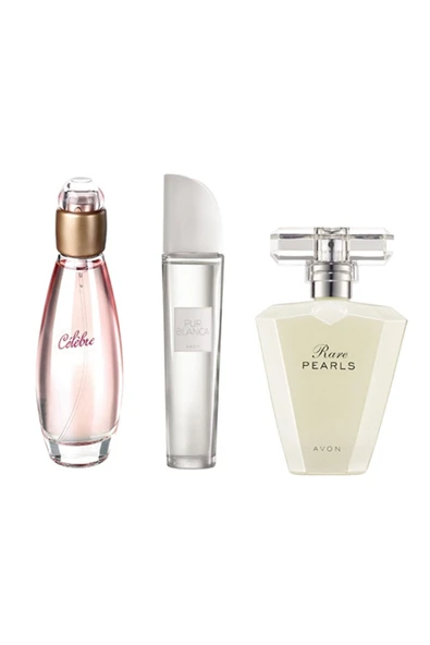 AVON Celebre Edt 50 Ml + Pur Blanca Edt 50 Ml + Rare Pearls Edp 50 Ml Kadın 3lü Set ürün görseli 1