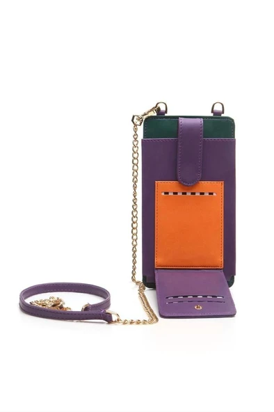 Case Look Kadın Boyun Askılı Telefonluk Nora Mor 04 - Resim 2