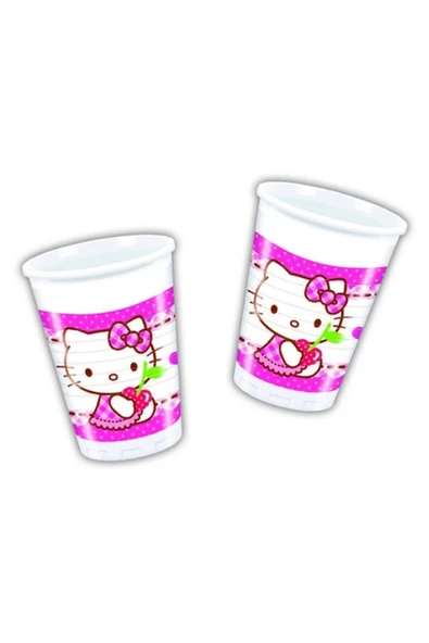 TAHTAKALE TOPTANCISI Hello Kitty Hearts Temalı Bardak 8 Adet