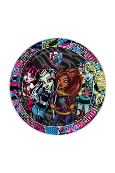 BALONEVİ Kız Çocuk Monster High Tabak 8 Adet BLN/6753