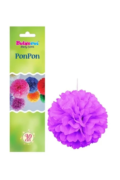 BALONEVİ Ponpon Süs Lila 40 cm - 3