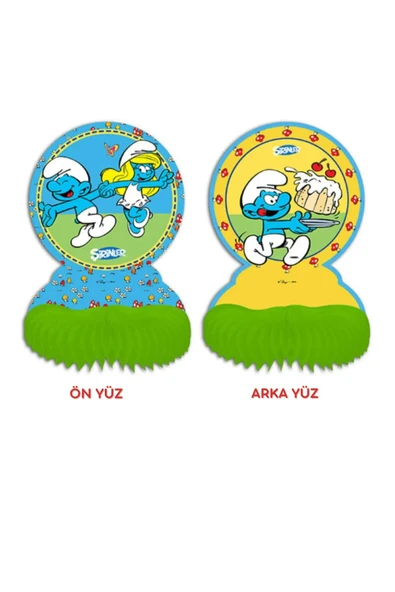 BALONEVİ Şirinler Masa Orta Süsü (1 Adet) - 2
