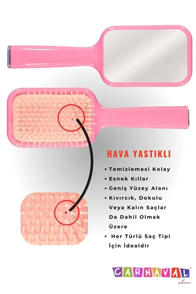 CARNAVAL Kare Aynalı Hava yastıklı Saç Fırçası - 2