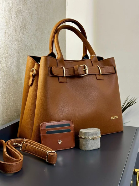 Armine Kartlık ve Bileklik Hediyeli El Ve Kol Çantası Omuz Çantası VS.BLKT.0133 - Resim 4