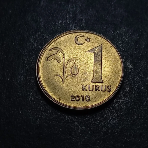 Escoines Koleksiyon 36792ec3e8d0c9 2010 Hatalı 1Kuruş Nadir çıkar Çift darp yıl ÇİL eski madeni para - 4