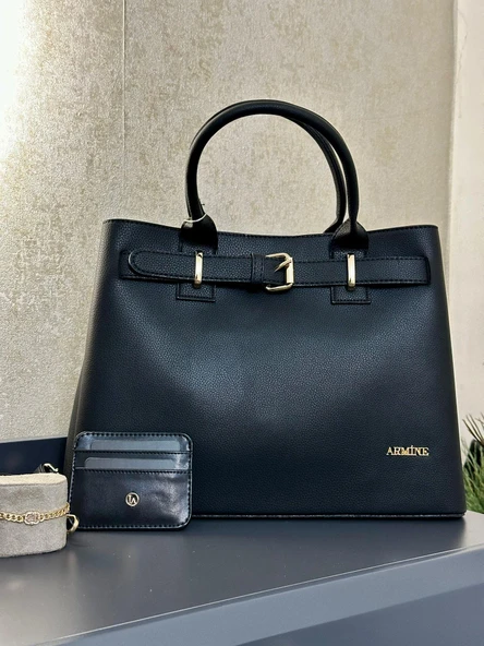 Armine Kartlık ve Bileklik Hediyeli El Ve Kol Çantası Omuz Çantası VS.BLKT.0131 - Resim 3