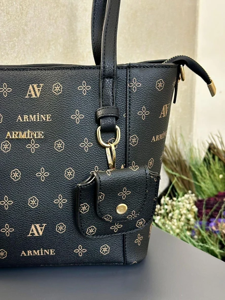 Armine Kartlık ve Bileklik Hediyeli El Ve Kol Çantası Omuz Çantası VS.BLKT.0135 - Resim 4