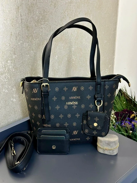 Armine Kartlık ve Bileklik Hediyeli El Ve Kol Çantası Omuz Çantası VS.BLKT.0135 - Resim 3