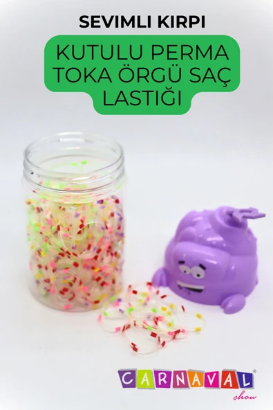 CARNAVAL Sevimli Kirpi Kutulu Perma Toka Örgü Saç Lastiği - 3