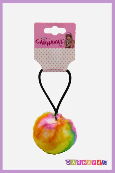 CARNAVAL Ponpon peluş Saç Tokası 2'li Set - 3