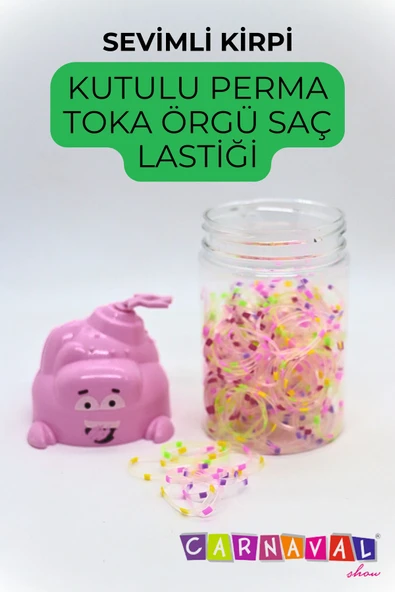 CARNAVAL Sevimli Kirpi Kutulu Perma Toka Örgü Saç Lastiği - 3