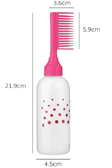 Periboia Yatay Model 150ML Saç Boyası Fırçası Taraklı Boş Şişe Aplikatör Boyama Şampuan Saç Yağı Bakım Tarağı - 3