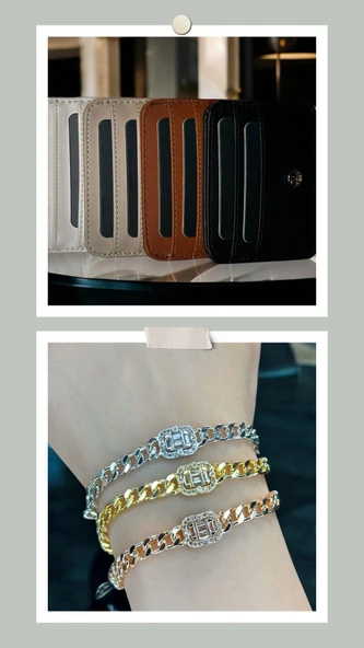 Armine Kartlık ve Bileklik Hediyeli El Ve Kol Çantası Omuz Çantası VS.BLKT.0136 - Resim 8