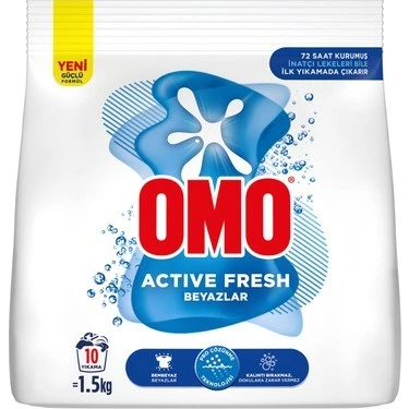 Omo Active Fresh Beyazlar Toz Deterjanı 1.5 Kg x 2 Adet - 2