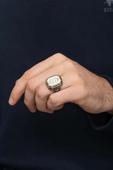 Kişiye Özel İsimli 925 Gümüş Erkek Yüzük - Resim 7